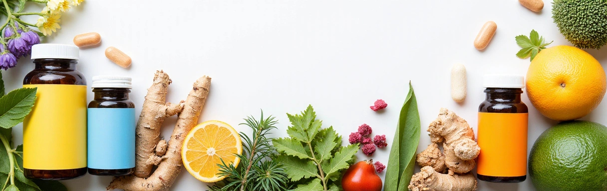 Imagine de fundal cu ingrediente naturale și suplimente